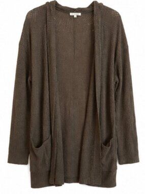 Sienna Sky Olive Green Waffle Knit Cardigan